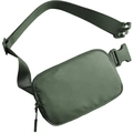 Waterproof olive green polyester waist bag with adjustable strap and buckle for outdoor sports - Bean Green