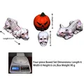 Miniature Halloween resin skeletons, pumpkin lantern and skull set, 4 pieces for garden decor - Halloween 4-Piece Set (Boxed)