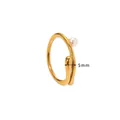 Irregular 18K gold plated stainless steel ring with white pearl, weighing 1.7g - US 7 / Gold Irregular Pearl Style (NB-R24107)