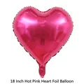 Single 18 inch heart-shaped rose pink foil balloon with a metallic finish for parties - 18 Inch / Rose Pink