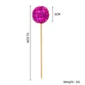 Magenta disco mirror ball cake topper decoration with wooden stick 3cm diameter - 3cm with Wooden Stick / Rose Red