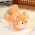 Adorable orange and white plush fox toy in a cute lying position for kids - Fox Prone Style