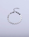 Detailed view of silver stainless steel sequin bracelet with adjustable clasp - 17+5cm / Silver 6mm Plate Style