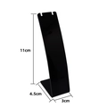 Black acrylic jewelry stand for necklace display with dimensions 11cm by 4.5cm by 3cm - Large / Black
