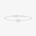 Detalle de una pulsera de plata S925 con anillos entrelazados lisos y retorcidos - Plata 925 / Oro Blanco