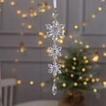 Hanging acrylic crystal snowflake decoration with teardrop pendant, 23cm length - Crystal Snowflake String