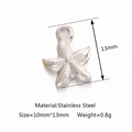 Silver stainless steel starfish pendant charm with dimensions 13mm by 10mm for DIY jewelry - Silver Small Starfish (DY1062-1)