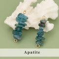 Handcrafted natural blue apatite stone connector with gold plating for DIY jewelry making - 07S Apatite (Set of 4)