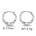 Orecchini a cerchio Möbius in acciaio inossidabile argento da 17mm con design a torsione - Stile Intrecciato (Tipo A) / Argento