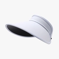 Light purple wide brim sun visor with black vinyl lining and white text logo - Blue