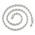 Polished silver stainless steel twist chain necklace on a clean white background - 20 Inches (Length 50cm) / Width 2.5mm / Steel