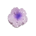 Translucent purple glitter plumeria hair claw clip with detailed petal texture - Flower Core Hair Claw / Purple