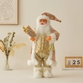 Figurine de Père Noël or champagne avec paillettes et peluche pour décor de Noël - 60CM