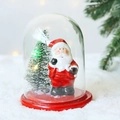 Christmas glass dome with Santa Claus and LED tree on a festive red base decoration - Red Style - Santa Claus