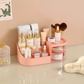Rosa Kosmetik-Organizer mit transparenten Schubladen für Make-up und Hautpflege - Klein / Nordisches Rosa