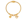 Detailed size chart for gold plated titanium steel bangle with crystal heart pendants - Gold (Z258)