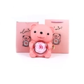 Carillon orso rosa con rosa stabilizzata e set regalo coordinato con scritta Love You - Confezione Regalo Rosa