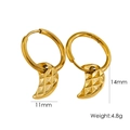 18K gold stainless steel hoop earrings featuring textured crescent moon charms and measurements - Gold Lattice Moon