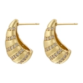Orecchini a cerchio placcati oro 18K con pavé di cristalli colorati scintillanti - Oro Zircone Bianco