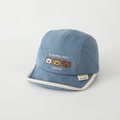Detail of light blue baby baseball cap featuring three cartoon bear embroidery and soft brim - 50cm (1-3 Years) / Blue