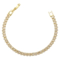 Detailed view of pear-cut crystal teardrop bracelet with gold-plated finish and clasp - Gold White Zirconia