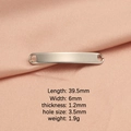 Conector de barra de acero inoxidable plateado de 39.5x6mm para pulseras DIY - 39.5*6mm / Color Acero