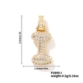 Pendente Hip Hop lettera I placcato oro con zirconi cubici altezza 3,0 cm - Pendaglio oro lettera I