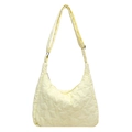 Beigefarbene Hobo-Tasche mit Sternsteppung und verstellbarem Schultergurt - Gelb