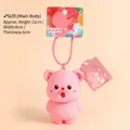 Pink cartoon bear keychain pendant in large size with bead chain and decorative card - Pink Large Squeeze With Refill