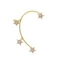 Elegant gold-plated star ear cuff with sparkling zircon accents and tiny pearls - Gold J Style Right