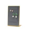 L-förmiger Schmuckständer mit grauem Samt und goldener Metallbasis für Ohrringe - Ohrring & Halskette Dual-Use Rack - Grau