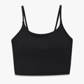 Black high-impact nylon training sports bra with thin straps and elastic fit - Black