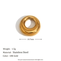 Pendente circolare in acciaio inossidabile placcato oro 18K da 10,7 mm con finitura martellata - Ciondolo ad Anello Irregolare - Oro