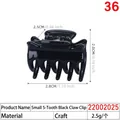 Small black five-tooth hair claw clip made of lightweight PP material for women - Mini 5-Teeth Black