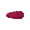Handmade burgundy teardrop hair clip with scalloped fabric edge for kids and girls - Wine Red (11)