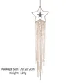 Star-shaped woven cotton dreamcatcher with tassels and beads, 20x20x2cm, 122g weight - Star Without Light