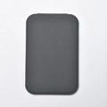Minimalist portable dark gray makeup mirror with a matte rubber texture in rectangular shape - Gray