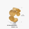 Verstellbarer goldener Edelstahlring mit spiralförmigem Design und gedrehten Details - Goldfarbener Spiralring