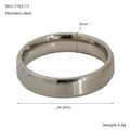 Anello minimalista in acciaio inossidabile argento da 5mm con dettagli tecnici - US 11 / Argento