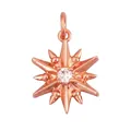 Minimalist rose gold star pendant with sparkling cubic zirconia for DIY jewelry making - Octagonal Star Pendant / M603071-Rose Gold