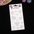 Strass visage en acrylique irisé avec formes de cœur et de papillon sur carte - Papillon Blanc Style 1