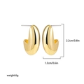 Polished 18K gold stainless steel chunky C-shape hoop earrings 2.2cm height with 6g weight - Teardrop Chunky C Hoops (22265_5)