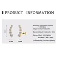 Gold plated S925 sterling silver curved earrings featuring sparkling moissanite stones - Smile Studs Style B (Gold)