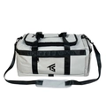 Bolsa de viaje gris claro de tela Oxford con correas negras y correa ajustable al hombro - Gris