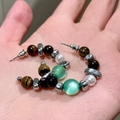 2511168 Tiger Eye Colored Beaded Earrings