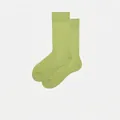Atmungsaktive hellgrüne halbhohe Baumwollsocken mit Rippbündchen für Damen und Herren - Melonenmilchgrün
