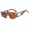 Stijlvolle oversized zonnebril met schildpadmotief, bruine glazen en gouden details - Schildpad Frame Thee Lenzen
