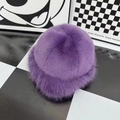 Plush deep purple faux fur winter hat with thick windproof insulation for women - Lavender