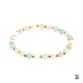 Faceted Amazonite beaded bracelet with gold metal spacers in soft pastel colors, Style B - Faceted Amazonite Stone
