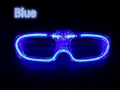 Blue LED glowing square glasses for concert parties with cold light flash effect - Blue